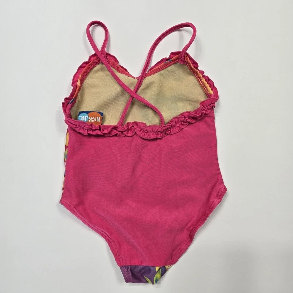 Nick Jr Dora the Explorer Y2K One Piece Swimsuit Infant Girls 18M Pink Tropical